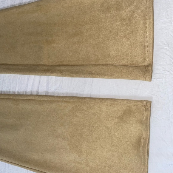 Suede creme camel color flared pants - Picture 6 of 6